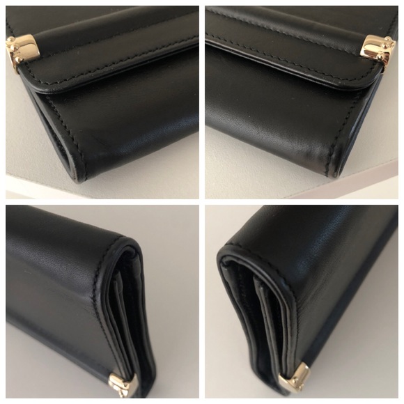 Gucci Rare Black Leather and Gold Bamboo Flap Clutch Bag - Picture 13 of 16